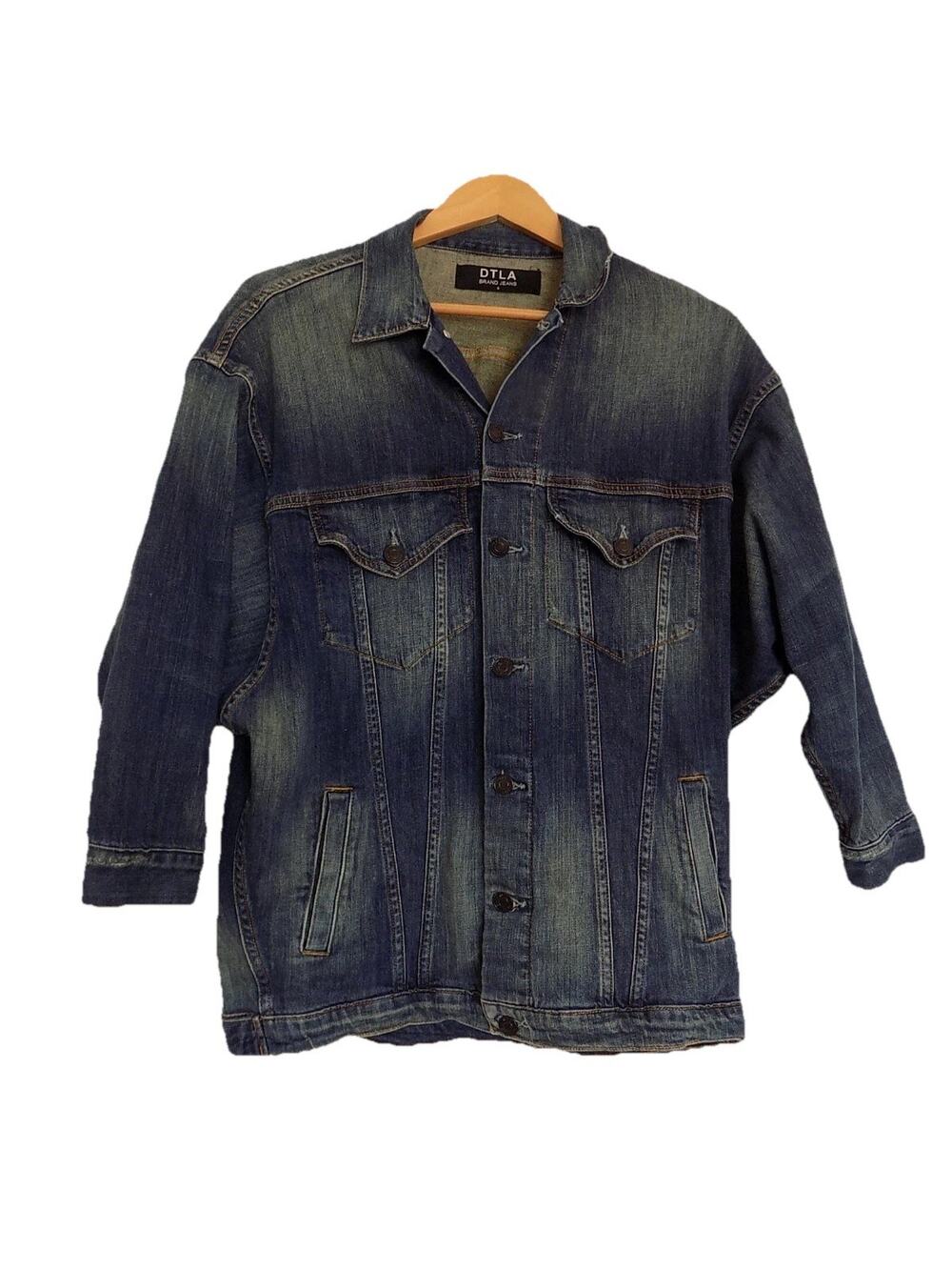 DTLA denim jacket jean jacket distressed size Small